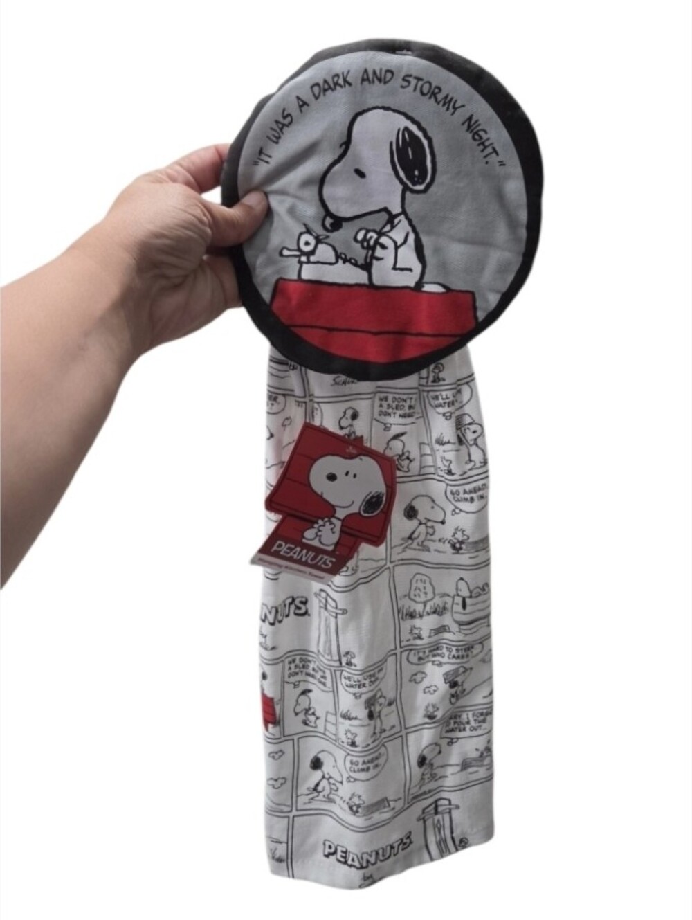 Peanuts Snoopy "It Was a Dark and Stormy Night" Hanging Towel
